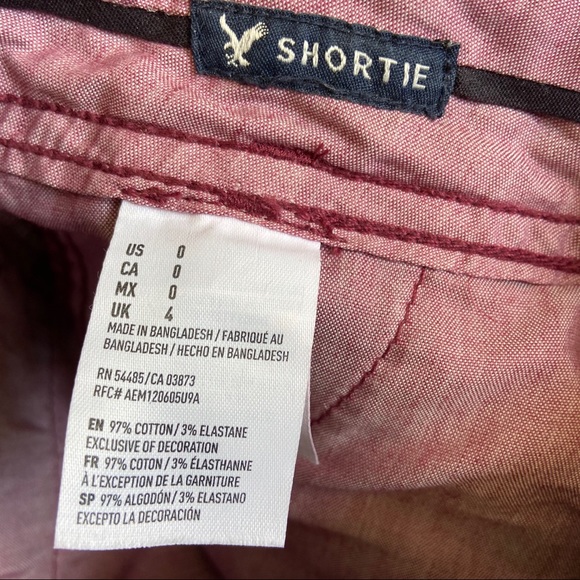 American Eagle Maroon Stretch Shorts - Picture 7 of 7